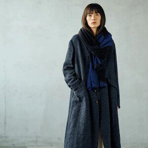 Pas De Calais Linen Wool Glen Check Coat EU40/USL NWT
